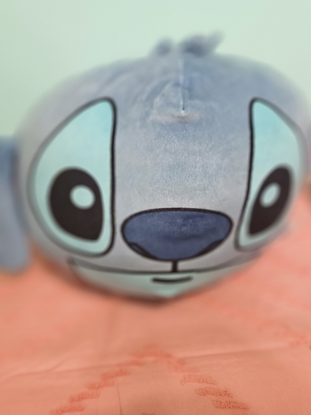 Disney Blue Stitch Plush Face Pillow